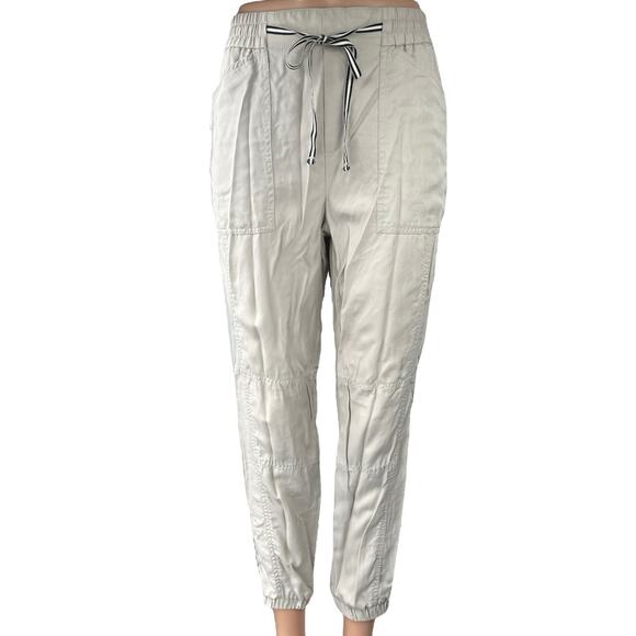 Banana Republic White Elastic Waist Windbreaker Parachute Jogger Sweat Pants S - Picture 1 of 6
